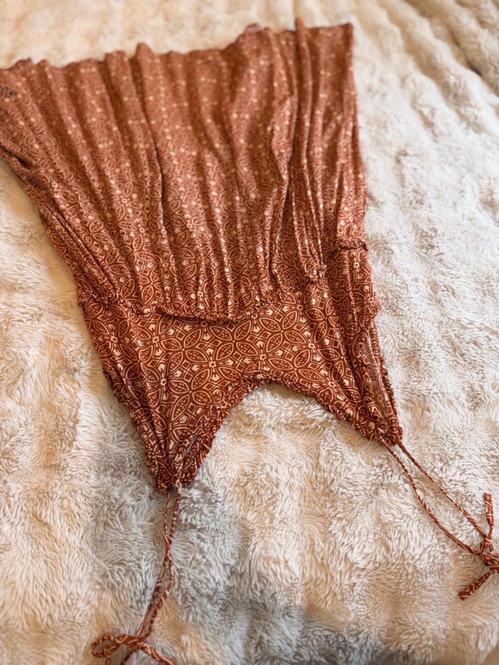 Patrons of Peace Rust Tie-Shoulder Geometric Sundress - Picture 5 of 5